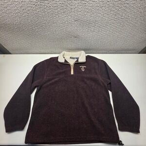 Wyoming Cowboys Quarter Zip Fleece Pullover Brown Mens Large VOS Sports